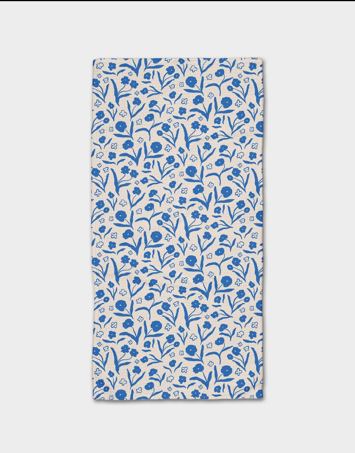 Geometry Blooming Blue Floral Bar Towel