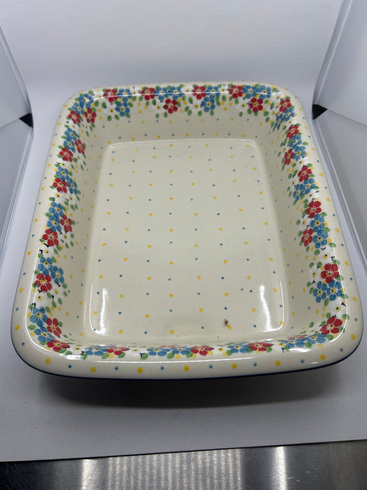 854 ~ Baker ~ Rectangular w/Rim ~ Lasagna ~ 11.25" x 13.75" ~ 2413X - T4!