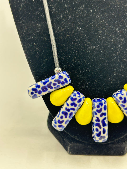 Yellow and Blue Necklace #9