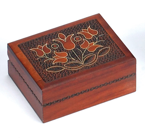 Floral Linden Wood Box