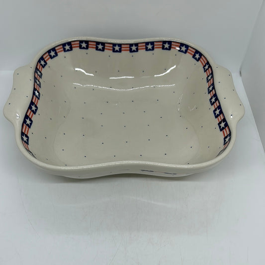 Bowl ~ Square w/ Handles ~ 0254- T1!