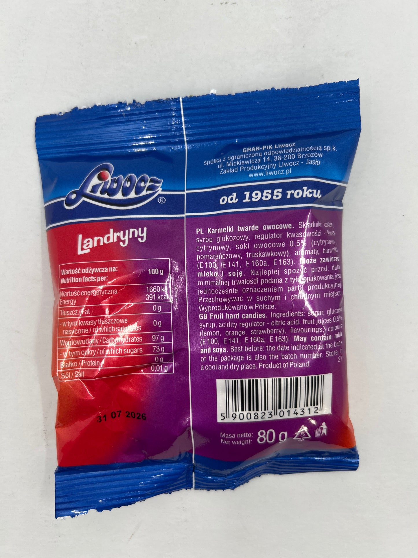 Hard Candy With Fruit Jelly
