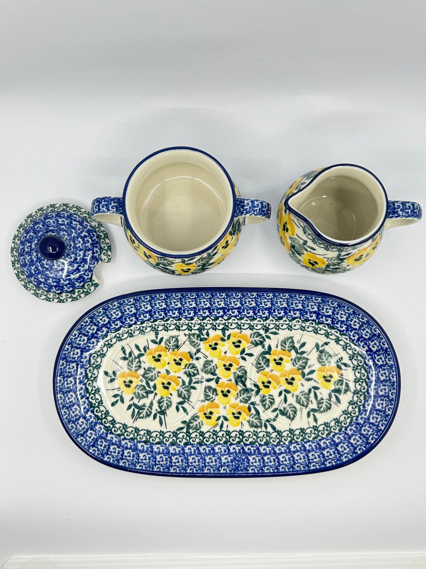 Cream (6 oz) & Sugar (7oz) w/Plate ~ 3299X ~ T4!