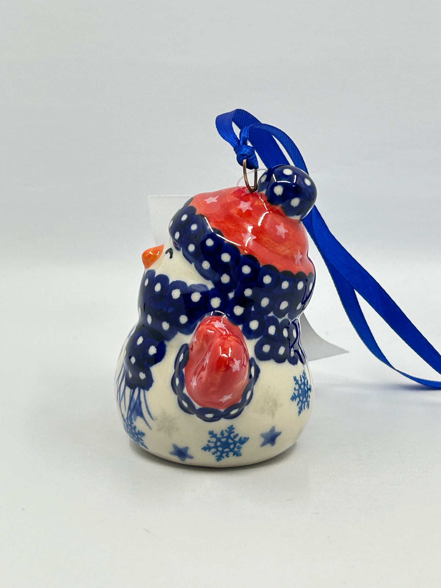 Snowman with Mittens Ornament - Polka Dot TeddyBear