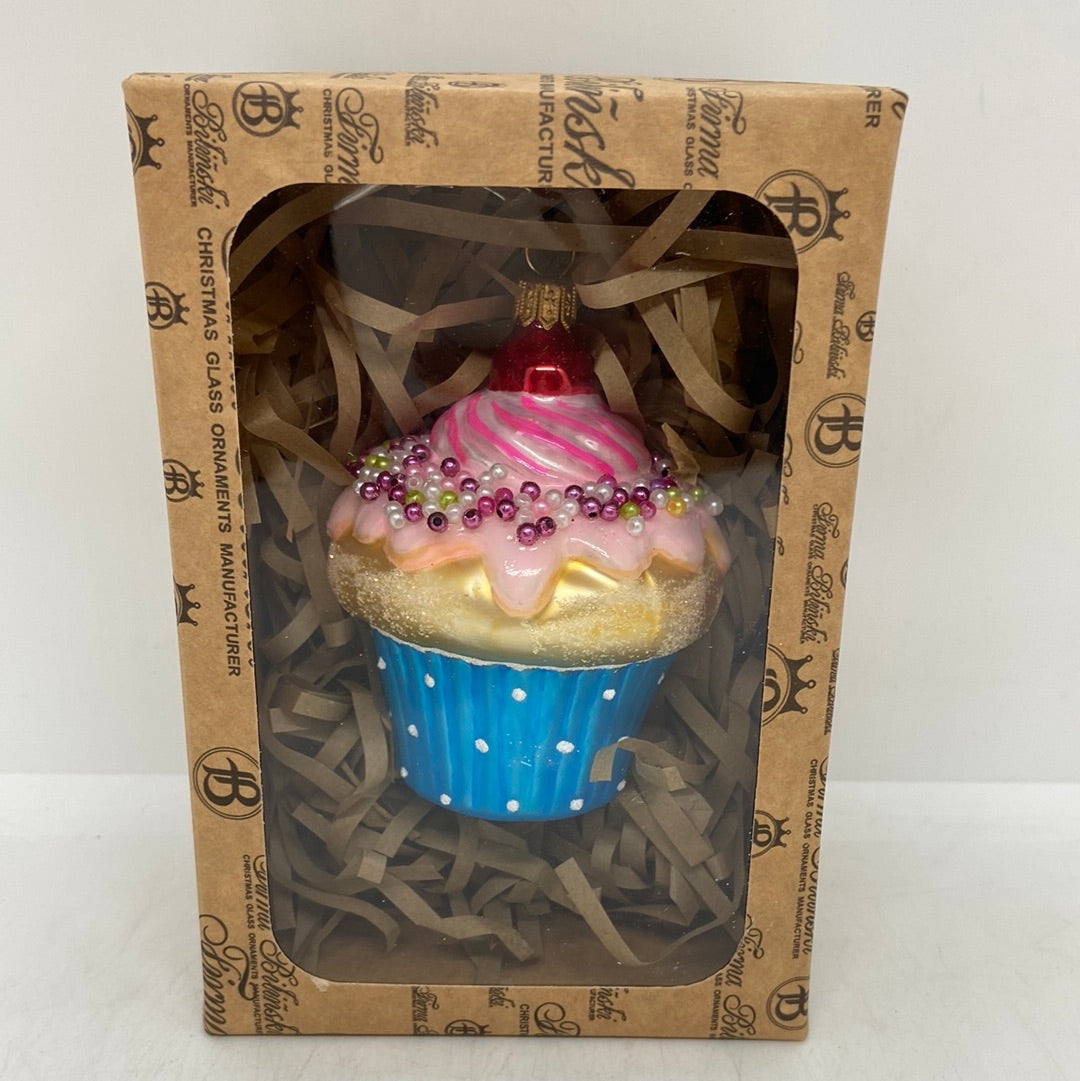 Cupcake Hand blown Glass Polish Ornament