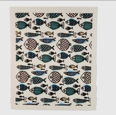 Summer Fish Pattern Swedish Dishcloth