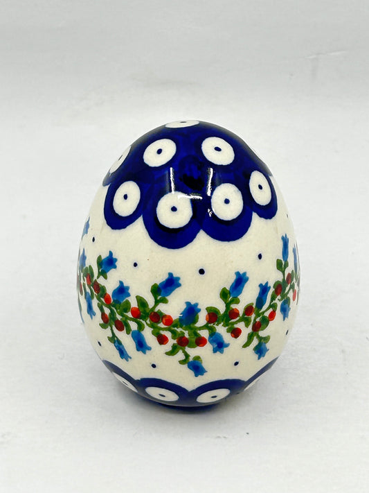 Kalich Stoneware Egg - Blue Dot with Tulips - Unikat