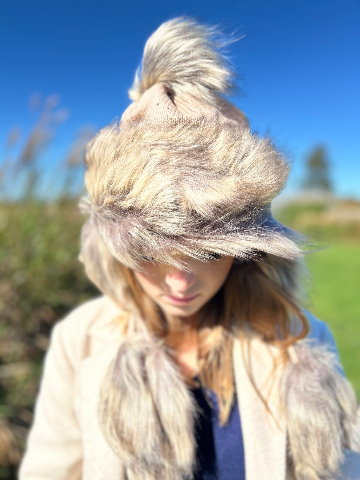 Cafe Light Hat with Faux Fur