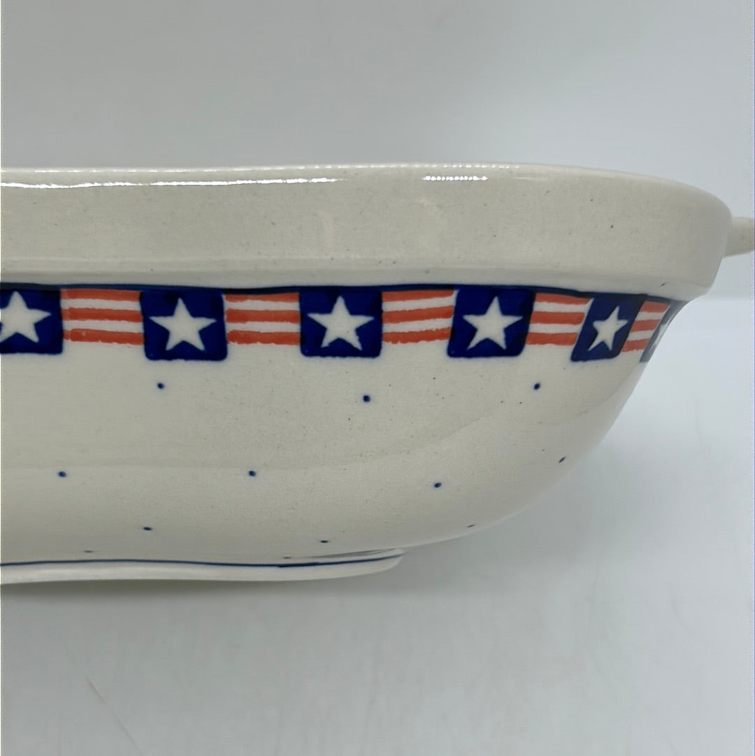 Bowl ~ Square w/ Handles ~ 0254- T1!