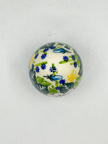 Kalich Stoneware Egg - Blue and White Large Floral - Art1