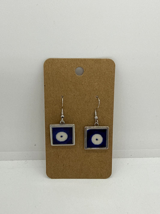 Sylvia Square Peacock Open Back Earrings