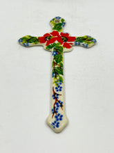 Load image into Gallery viewer, Narrow Kalich Cross - Green and Red Rose