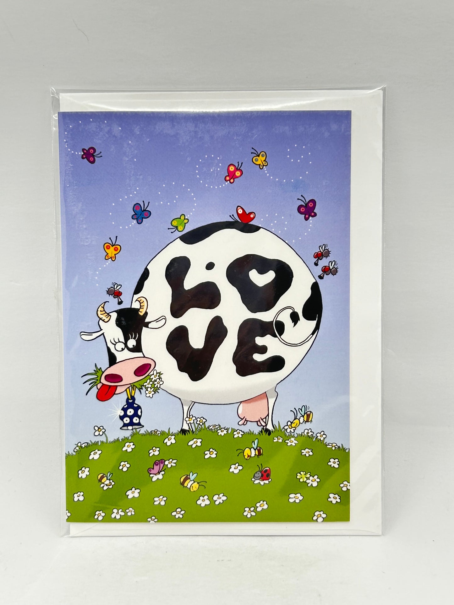 Springtime Cow Polish Card with Envelope