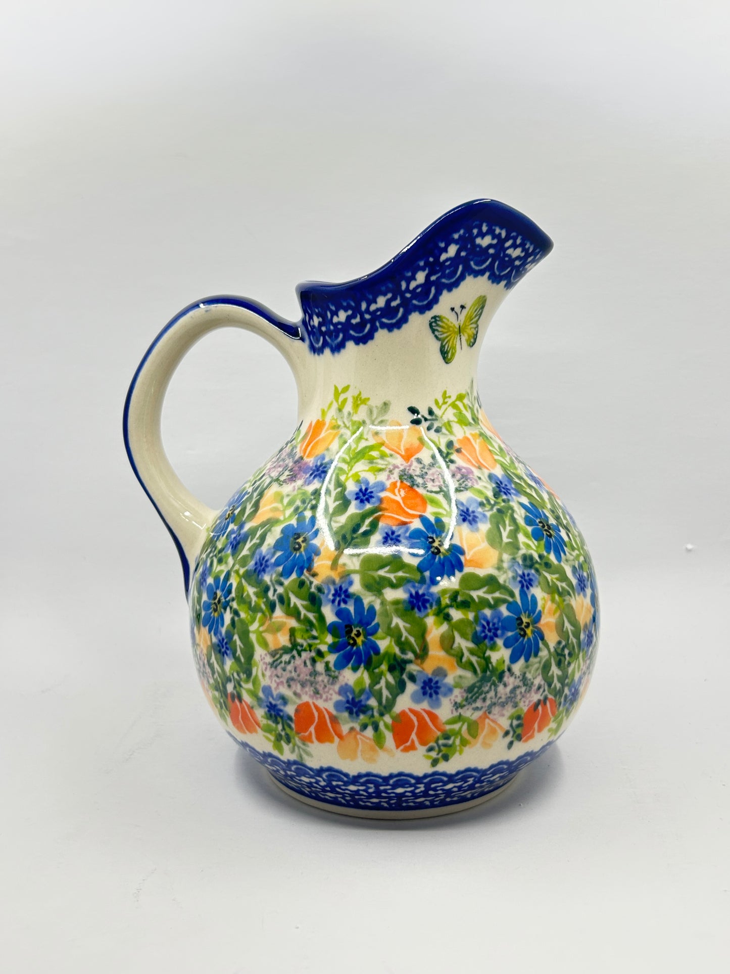 0210 Juice Pitcher - Green Butterfly - A1