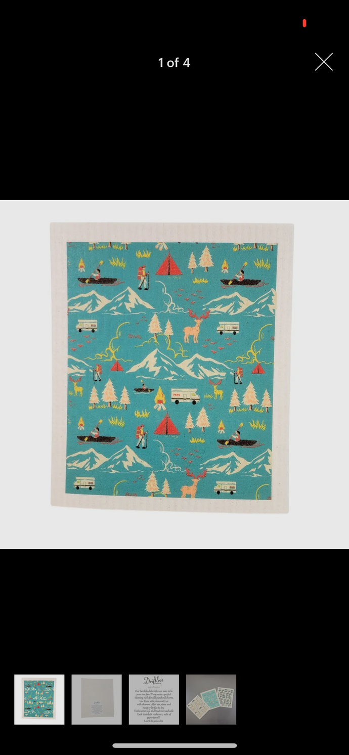 Summer Camping Swedish Dishcloth