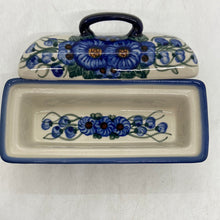 Load image into Gallery viewer, A108- Butter Dish Big Blue Flower - D36