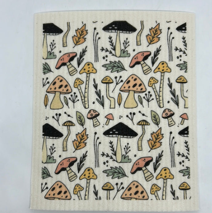 Summer Mushroom Swedish Dishcloth