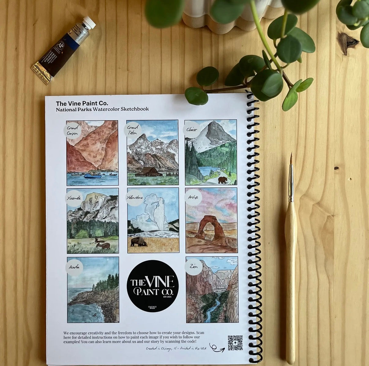 National Park Watercolor Sketch Book