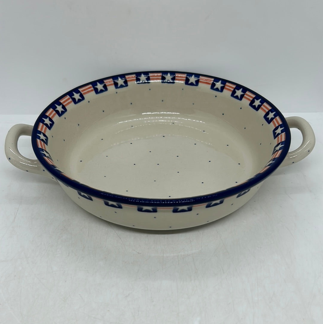 Baker ~ Round w/ Handles ~ 8 inch ~ 0254X - T1!