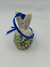 Load image into Gallery viewer, Egg Bunny Tree Ornament - yellow/blue Flowers