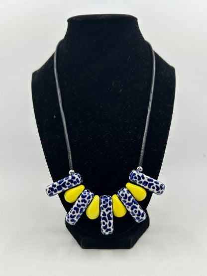 Yellow and Blue Necklace #9