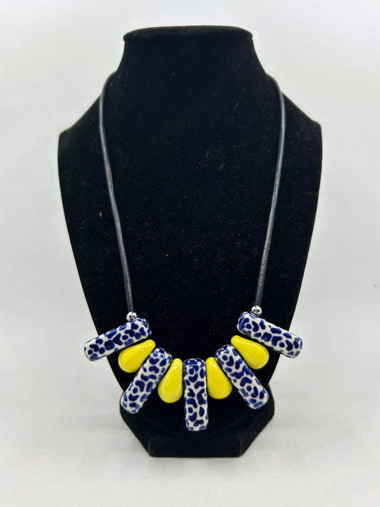 Yellow and Blue Necklace #9