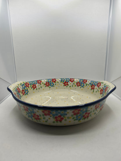 417 ~ Baker ~ Round w/ Handles ~ 10" - 2413X - T4!