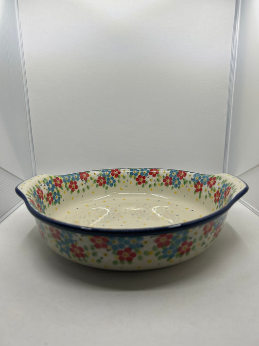 417 ~ Baker ~ Round w/ Handles ~ 10" - 2413X - T4!