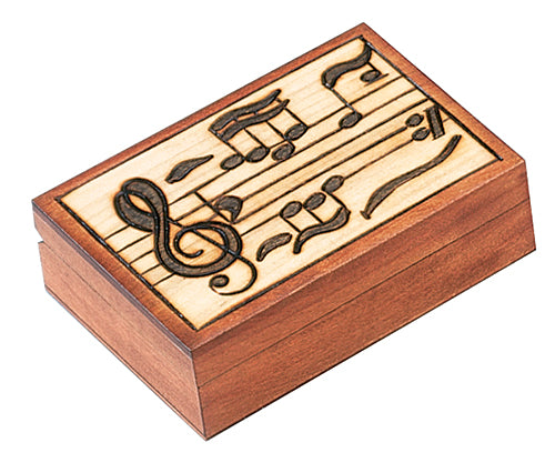 Music Notes Linden Wood Box