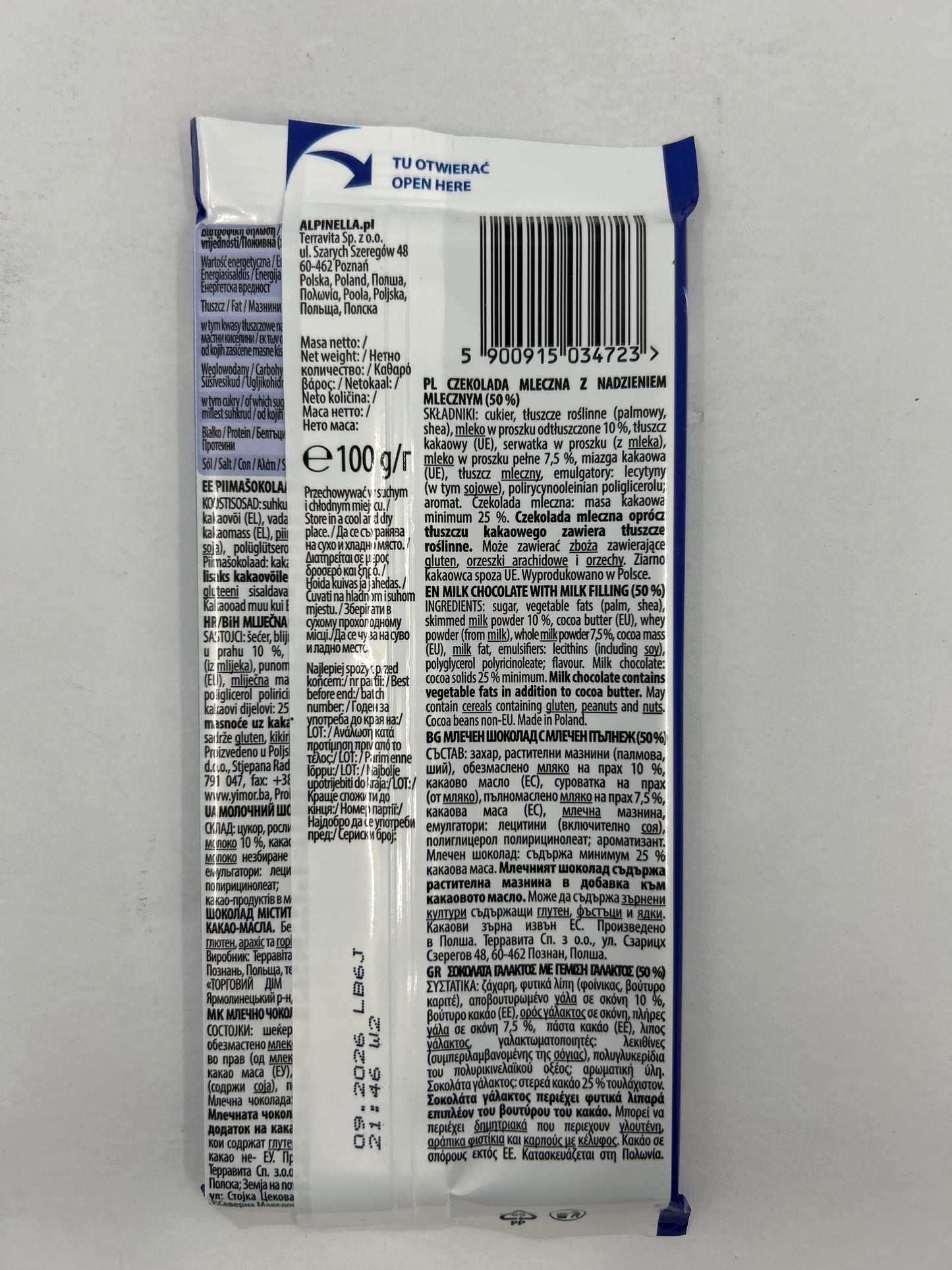 Milk Chocolate Bar by Alpinella