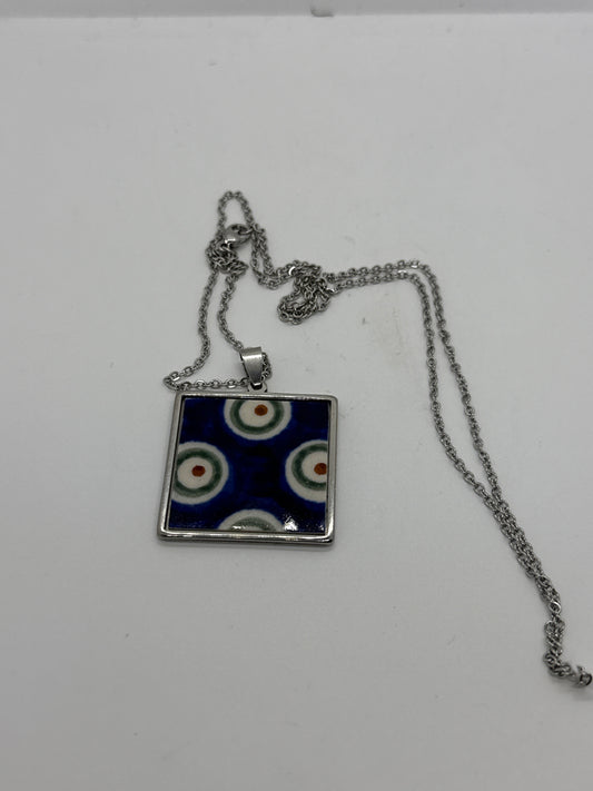 Sylvia Diamond Necklace with Chain - Peacock Eye