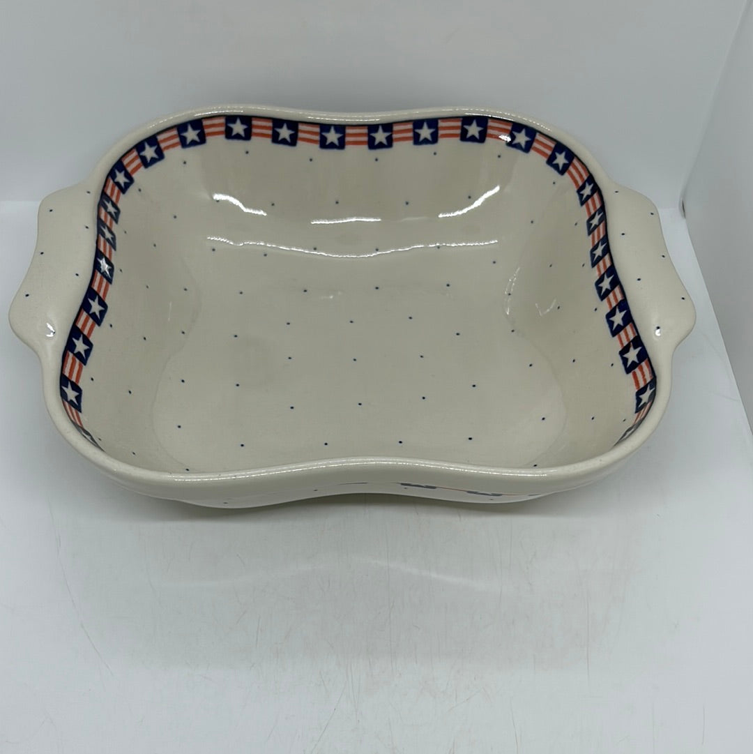 Bowl ~ Square w/ Handles ~ 0254- T1!