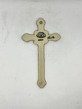 Load image into Gallery viewer, Narrow Kalich Cross - Green and Red Rose