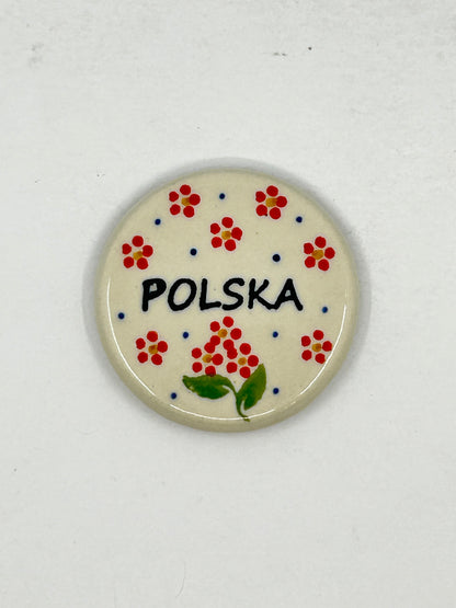 Polska Fridge Magnet - Little Red Flowers