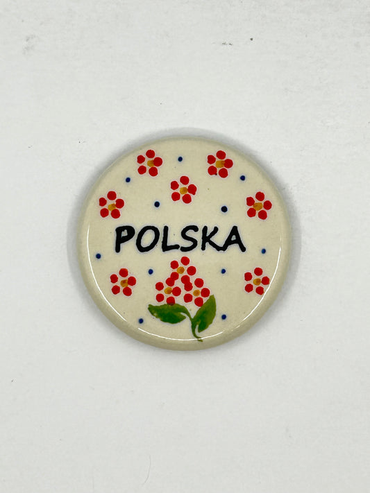 Polska Fridge Magnet - Little Red Flowers