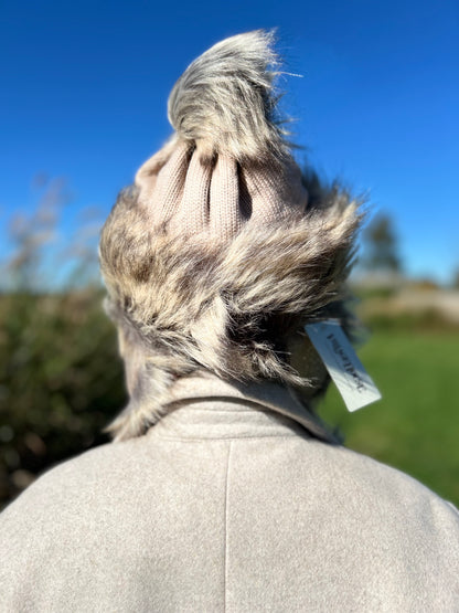 Cafe Light Hat with Faux Fur