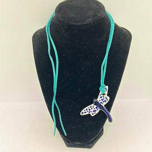 Polka Dot Dragonfly Necklace #3