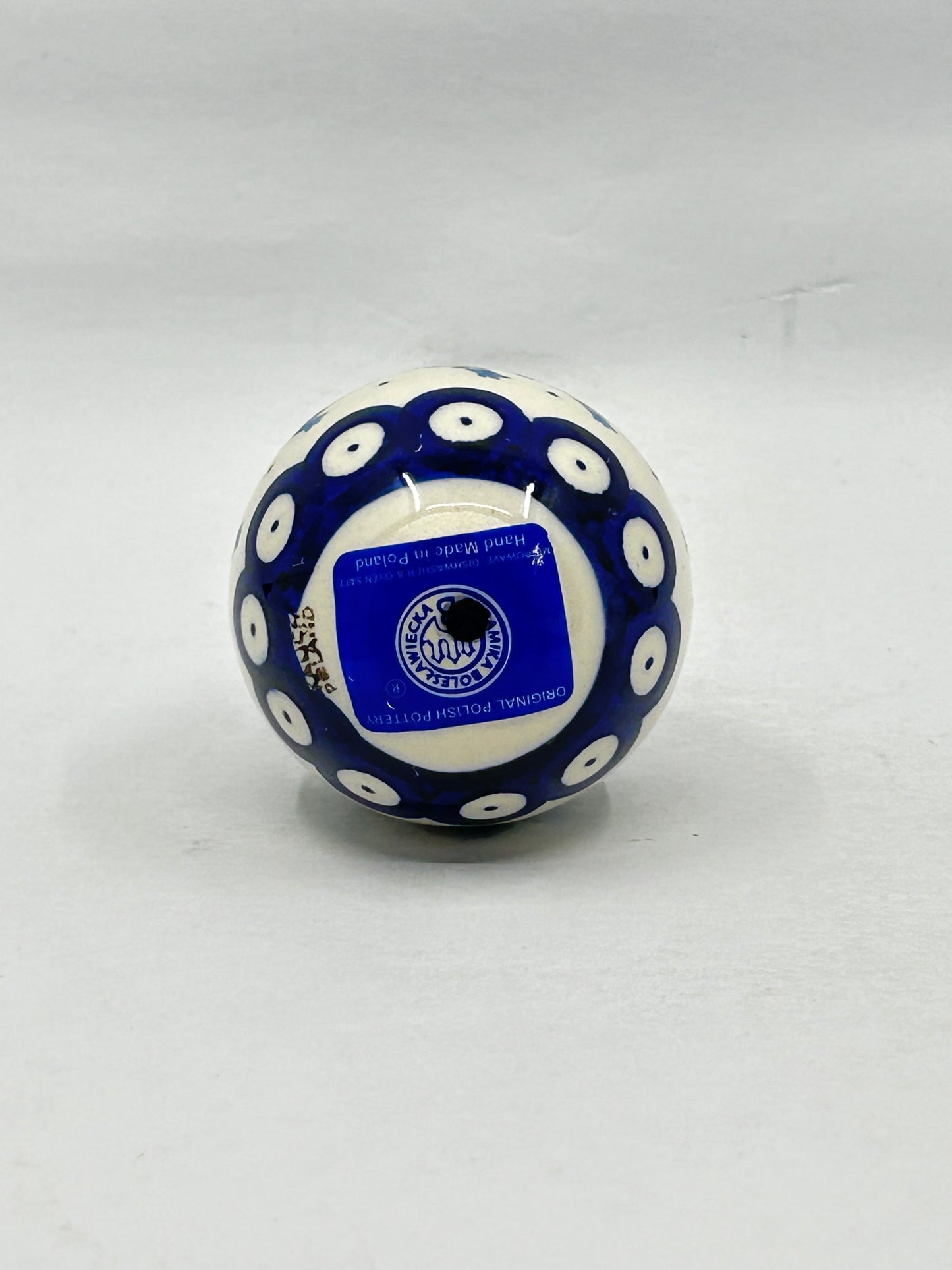 Kalich Stoneware Egg - Blue Dot with Tulips - Unikat