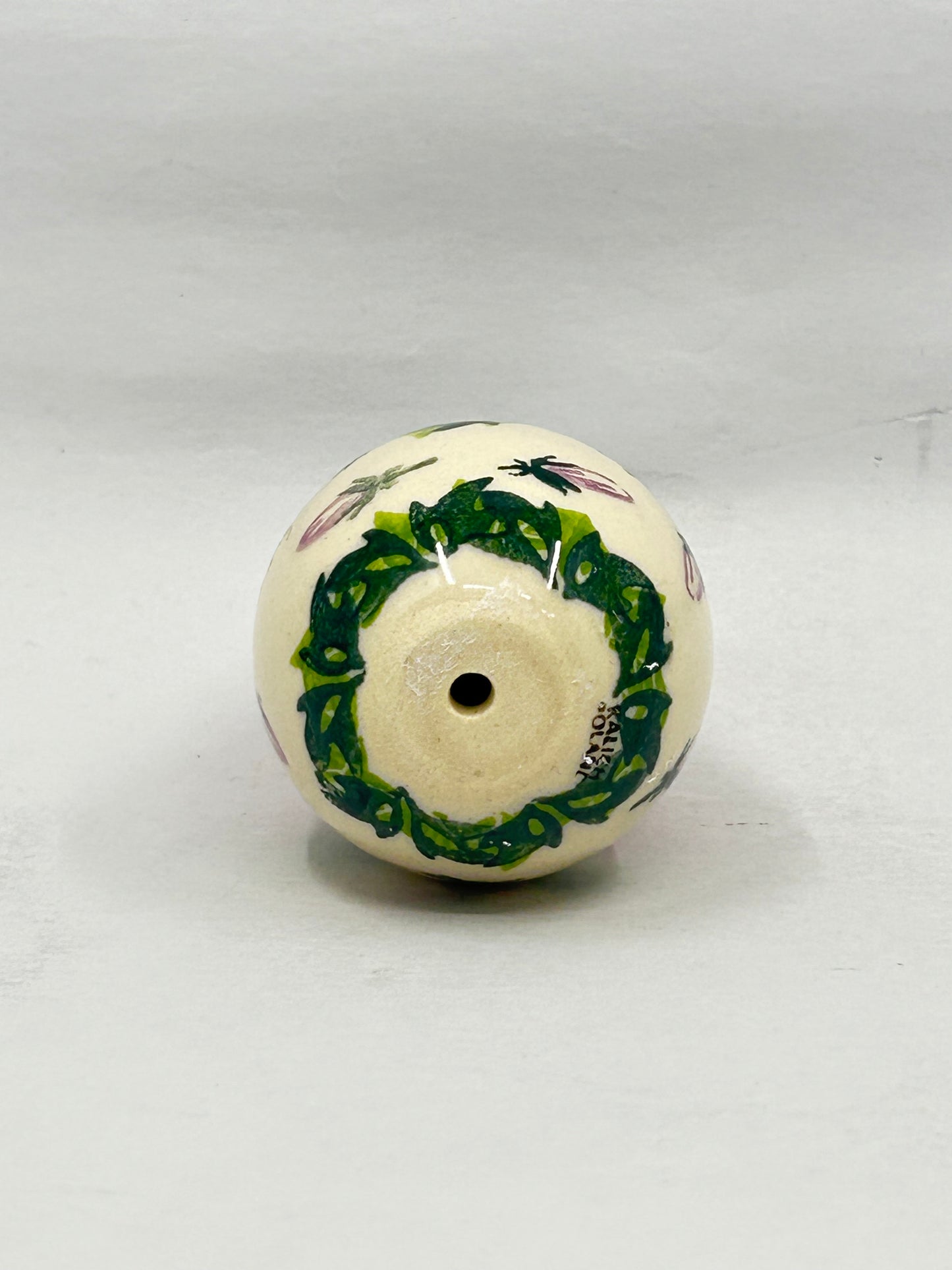 Kalich Stoneware Egg -  Red and White Large Floral - Art1