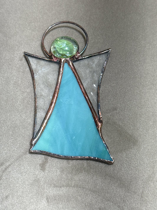 Teal Glass Angel