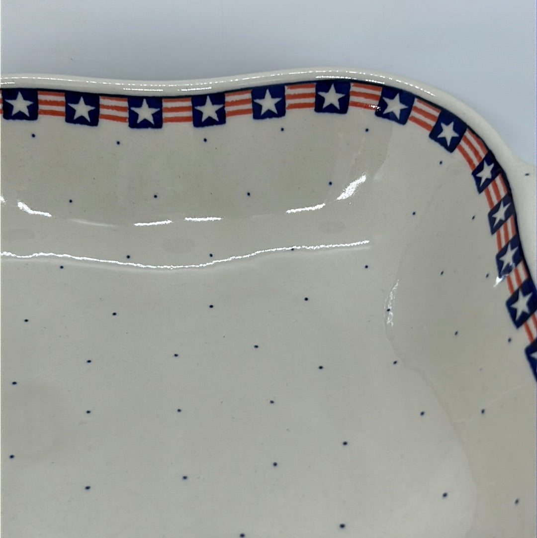 Bowl ~ Square w/ Handles ~ 0254- T1!