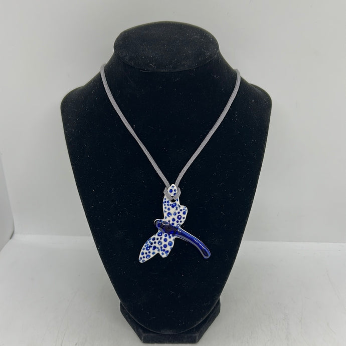 Polka Dot Dragonfly Necklace #2