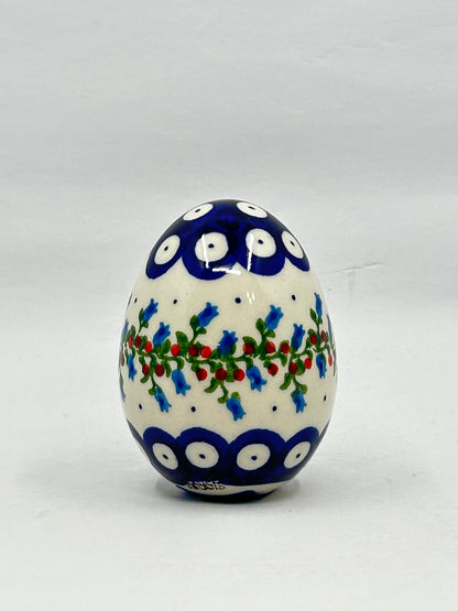 Kalich Stoneware Egg - Blue Dot with Tulips - Unikat