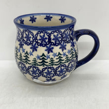 Load image into Gallery viewer, A10 Bubble Mug Pines and Snowflakes - D85