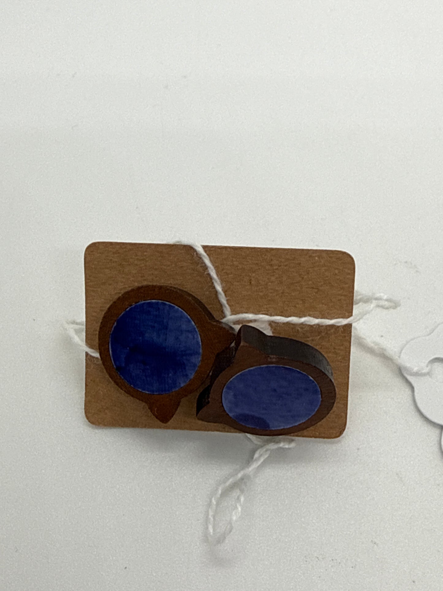 Sylvia Stud Blue Cat Earrings