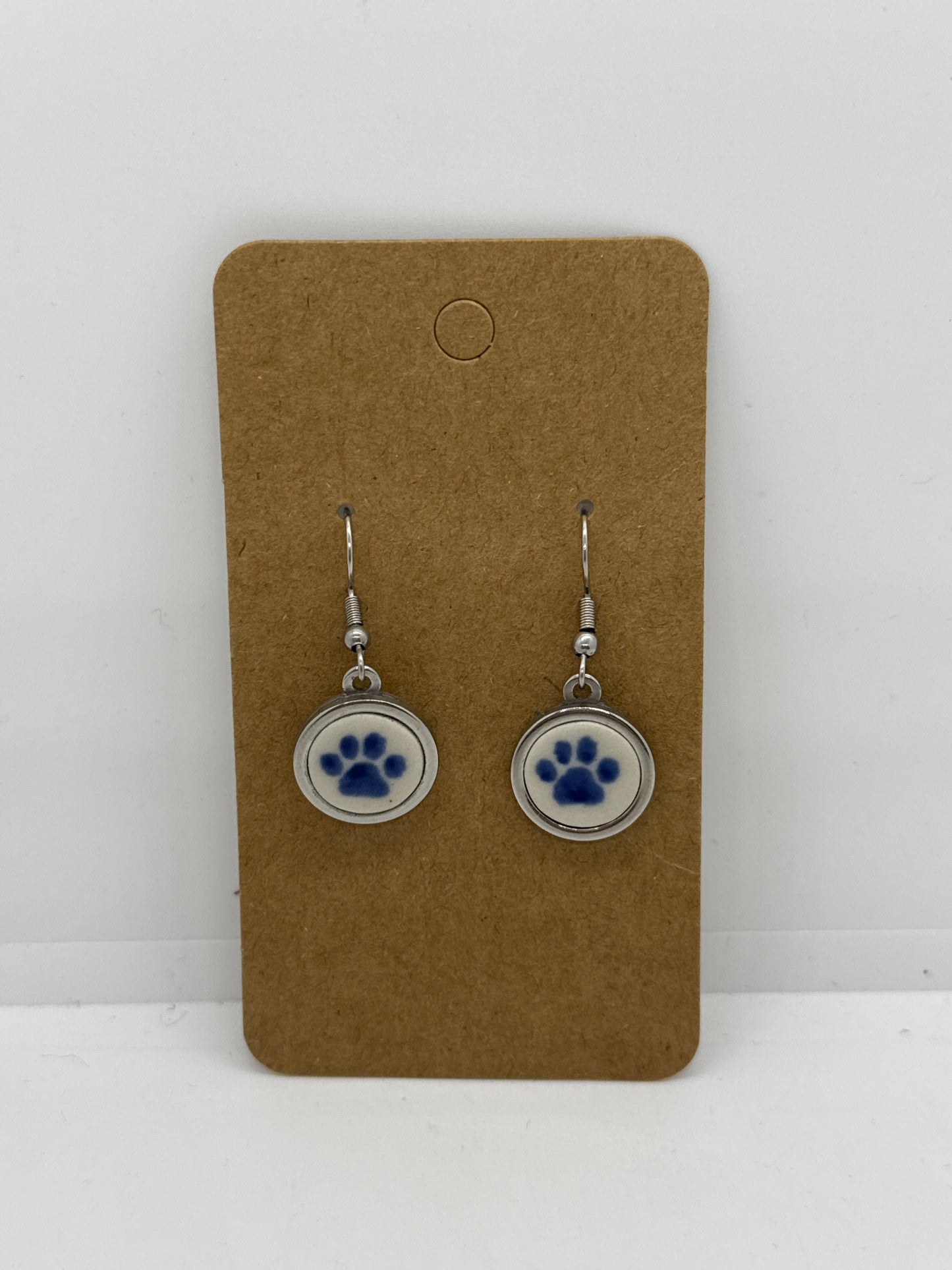 Sylvia Round Dog Print Open Back Earrings