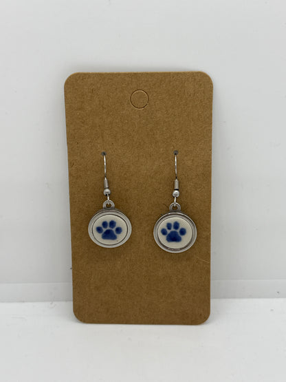 Sylvia Round Dog Print Open Back Earrings