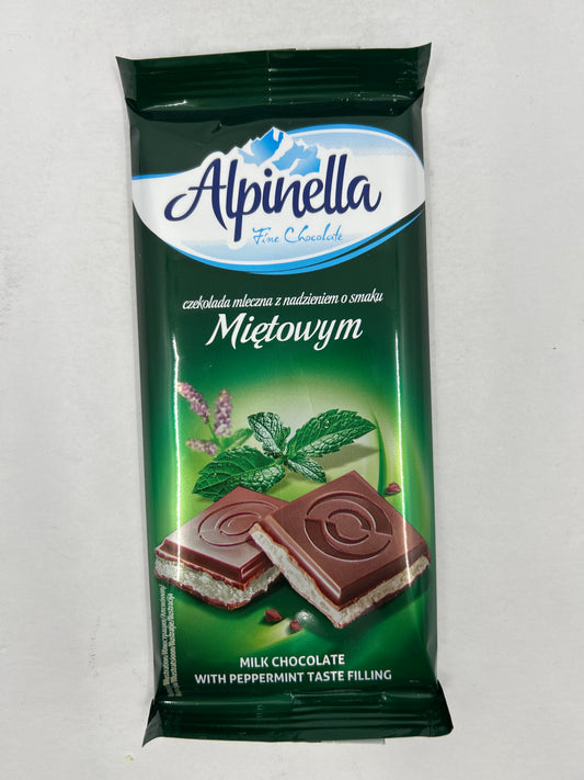 Milk Chocolate with Peppermint Filling Bar by Alpinella
