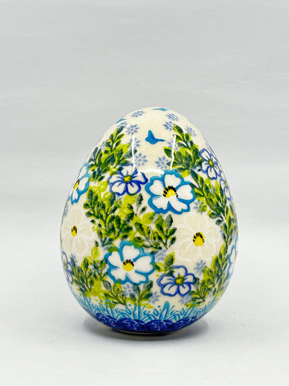 0603 Large Egg - Blue and White - U