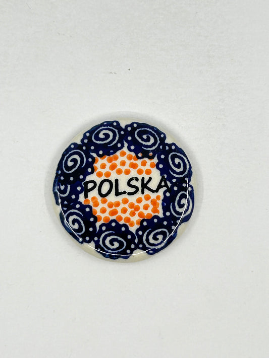 Polska Fridge Magnet - Orange Blue